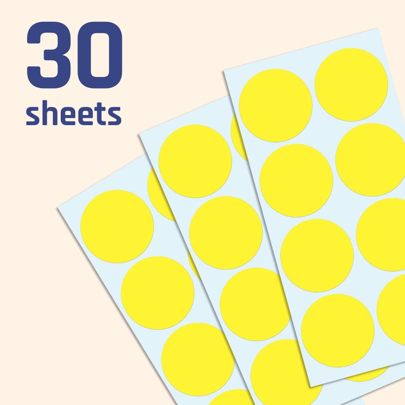 TownStix 2" Round Color Coding Circle Sticker Labels - Yellow, Pack of 240 - Image 3